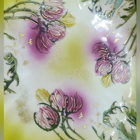 Antique Habsburg Porcelain Bowl Rose Flowers Gold Trim Austria - Picture 2 of 4